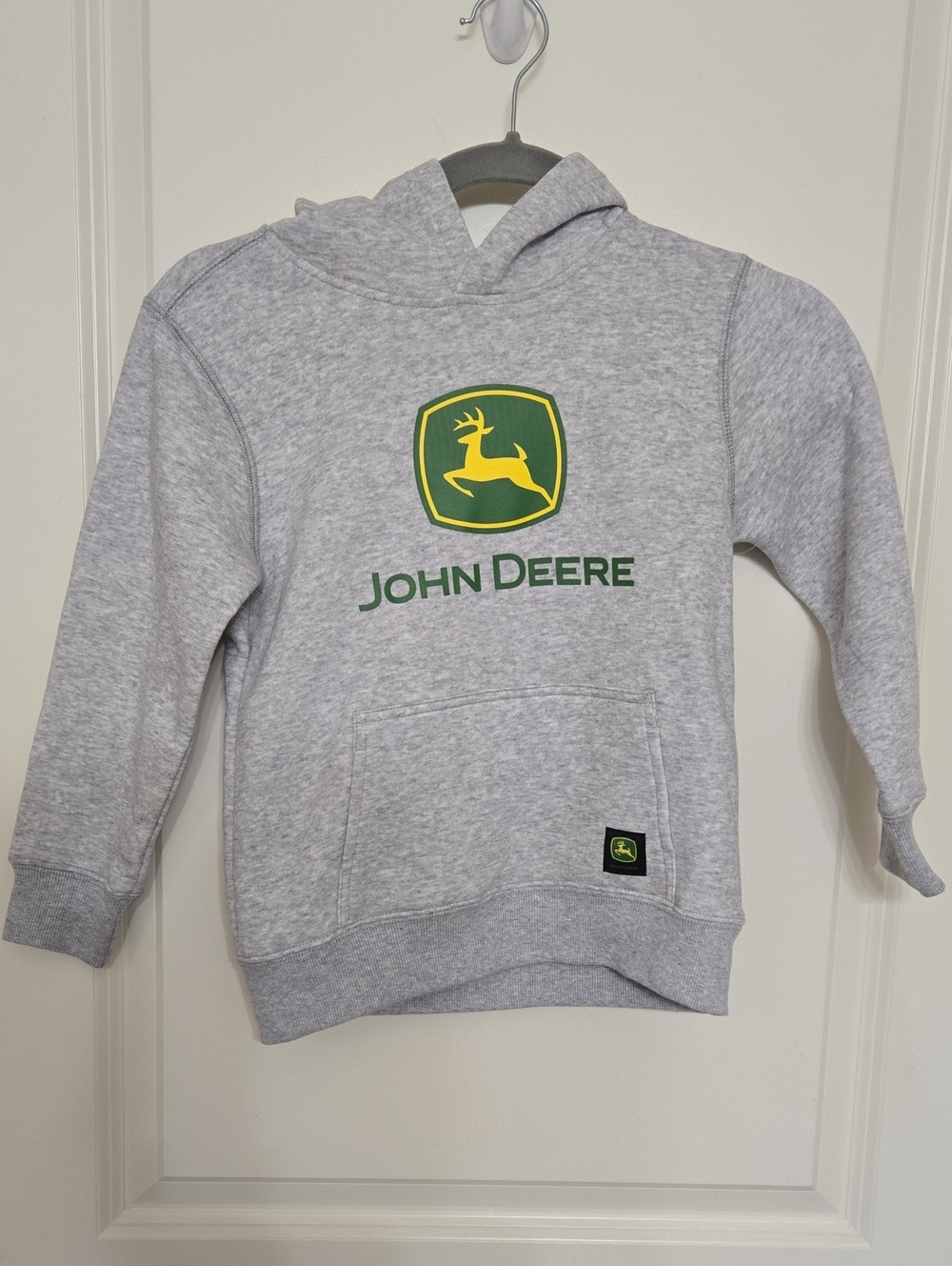 John Deere Gray Hoodie with Green and Yellow Logo for Kids